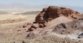 Scenic orange rocks in stone desert near Eilat, Israel