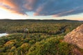 Scenic overlook of Big Carp River, Porcupine Mountains Michigan, USA Royalty Free Stock Photo