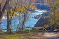 Scenic overlook on Potomac River in Great Fall National Park, Virginia US. Royalty Free Stock Photo