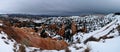 Panorama of Bryce Canyon in Utah on cloudy winter day Royalty Free Stock Photo