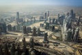 Scenic panorama of Dubai downtown