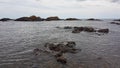 Scenic panorama of little islands at the coastline of the Lake Superior Royalty Free Stock Photo