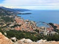 Monte Carlo, Monaco panoramic view of city, port and coast Royalty Free Stock Photo