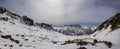Scenic panorama of the mountain canyon in winter at the ski resort of Isola 2000, France