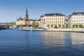 Scenic panorama of the Old Town (Gamla Stan) pier