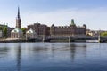 Scenic panorama of the Old Town (Gamla Stan) pier architecture