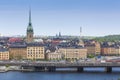 Scenic panorama of the Old Town (Gamla Stan) pier architecture