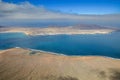 Scenic panorama top view of La Graciosa Island, Canary Islands,