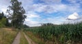 Scenic panorama view of beautiful natural landscape under a cloudy sky Royalty Free Stock Photo