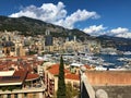 Monte Carlo port and city panorama, Monaco Royalty Free Stock Photo