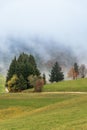 Scenic panorama view of a picturesque mountain village in Germany, Horben, Schwartzwald. Royalty Free Stock Photo