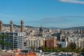 Scenic panoramic aerial Barcelona vista