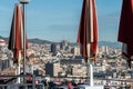 Scenic panoramic Barcelona vista from Montjuic