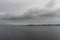 Scenic panoramic San Diego Bay vista on a heavily overcast day, California Royalty Free Stock Photo