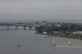 Scenic panoramic San Diego Bay vista on a heavily overcast day, California Royalty Free Stock Photo