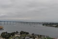 Scenic panoramic San Diego Bay vista on a heavily overcast day, California Royalty Free Stock Photo