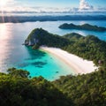 scenic panoramic top view of Bohey Dulang Island Semporna, Sabah, Borneo. made with Generative AI