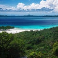 scenic panoramic top view of Bohey Dulang Island Semporna, Sabah, Borneo. made with Generative AI