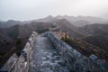 Scenic panoramic view of the Great Wall Jinshanling portion close to Beijing, on a sunny day of autumn, in China Royalty Free Stock Photo