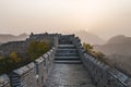Scenic panoramic view of the Great Wall Jinshanling portion close to Beijing, on a sunny day of autumn, in China Royalty Free Stock Photo