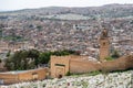 Scenic panoramic view of the medina of Fes, seen from the Marinid tombs