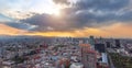 Scenic panoramic view of Mexico City center from the observation deck at the top of Latin American Tower Torre Latinoamericana Royalty Free Stock Photo