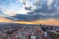 Scenic panoramic view of Mexico City center from the observation deck at the top of Latin American Tower Torre Latinoamericana Royalty Free Stock Photo