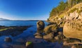 Scenic panoramic view of the ocean and Jack Point and Biggs Park Royalty Free Stock Photo