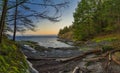 Scenic panoramic view of the ocean and Jack Point and Biggs Park Royalty Free Stock Photo