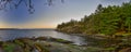 Scenic panoramic view of the ocean and Jack Point and Biggs Park Royalty Free Stock Photo