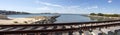 Scenic panoramic view of the old railway line Bunbury port Western Australia.