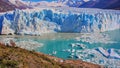 Scenic panoramic view to the gigantic melting Perito Moreno glacier. Melting Beauty,the Icefields of Patagonia Argentina Royalty Free Stock Photo