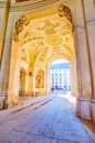 The scenic passage of Hofburg Palace, leading to In der Burg square, on February 17 in Vienna, Austria