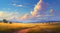 Road Through A Field: A Hyper-realistic Speedpainting With Anime Aesthetic