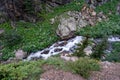 Scenic and peaceful creek along the Sky Pond Trail in Rocky Mountain National Park Colorado