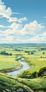 Spectacular River Landscape Painting Inspired By British Topographical Art