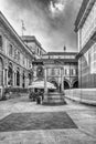 The scenic Piazza Mercanti & x28;Merchants& x27; Square& x29; in Milan, Italy Royalty Free Stock Photo