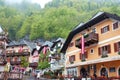 Scenic picture-postcard view of famous Hallstatt mountain village in the Austrian Royalty Free Stock Photo