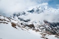 Scenic picture-postcard view of famous place, Grossglockner mountain with cloud & fog, Austria