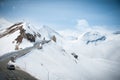 Scenic picture-postcard view of famous place, Grossglockner mountain with cloud & fog, Austria