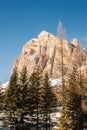 Tofana di Rozes over a blue sky in winter, Cortina D`Ampezzo, It Royalty Free Stock Photo