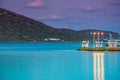 Scenic pier for romantic dinner on the sea at Elounda, Crete