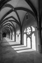 Scenic pillar and isle in the old monastery at the dome of Trier