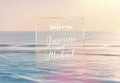 Scenic pink and yellow ocean sunrise view vector design frame