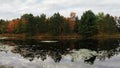 Scenic Pond Landscape in the Poconos in Autumn Royalty Free Stock Photo