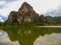 Scenic lake and karst mountain, Laos