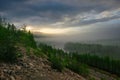 Scenic railroad in remote rural area in summer