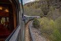 The scenic railway Flamsbana, Flam, Norway with interior view