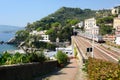 The scenic railway viaduct. Zoagli. Tigullio. Liguria. Italy