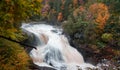 Scenic Rainbow water falls in Black river national forest in Michigan upper peninsula